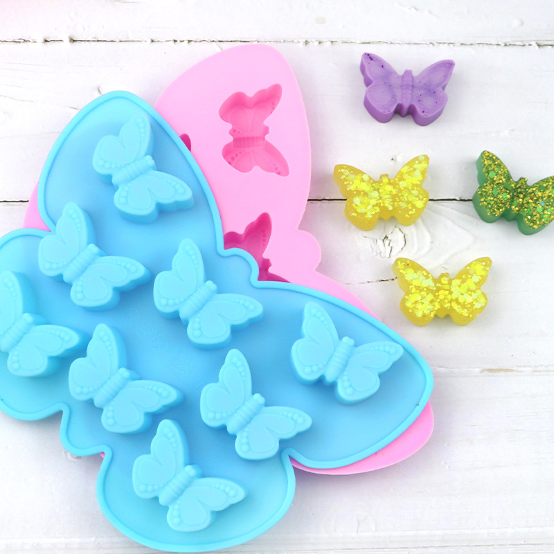 Dabi 8-Piece Butterfly Silicone Chocolate Mold DIY Jelly Mold Creative Baking Tools Small Cookie Mold