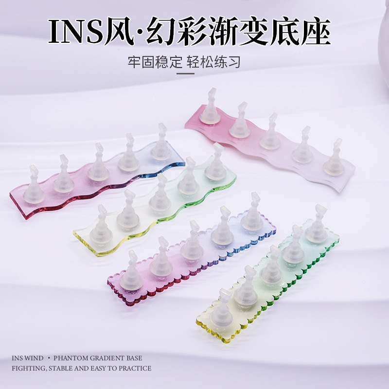 Manicura nacarado pieza de ajedrez práctica asiento color mágico titular de uñas color degradado imán base soporte de exhibición Trabajo Práctica soporte