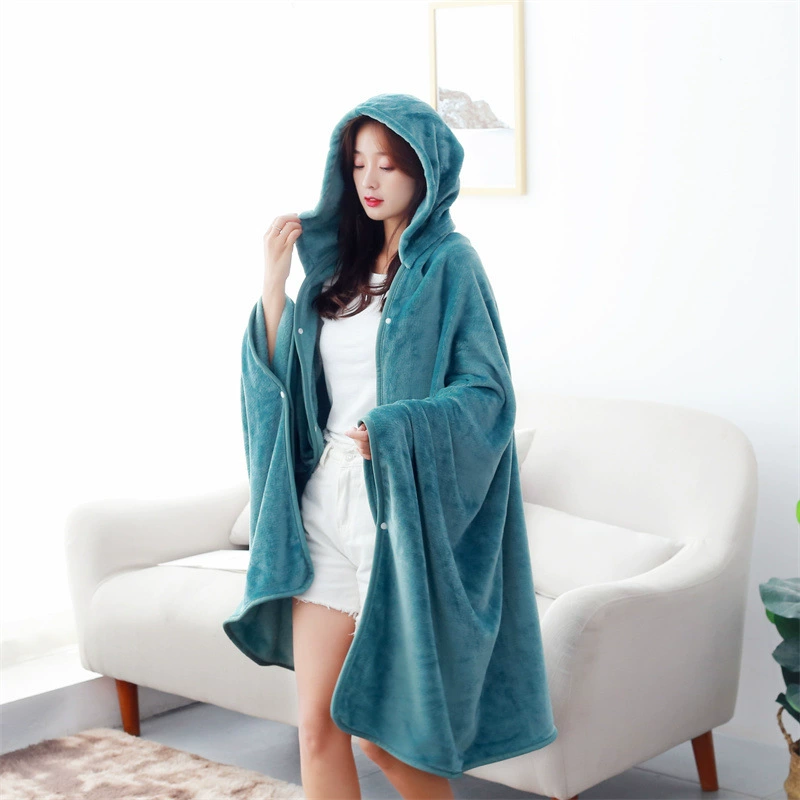 Фланелевое одеяло крышка ноги Офисное одеяло для кондиционирования воздуха одеяло ленивое одеяло платок плащ для студентов, которые могут носить сиесту в течение четырех сезонов