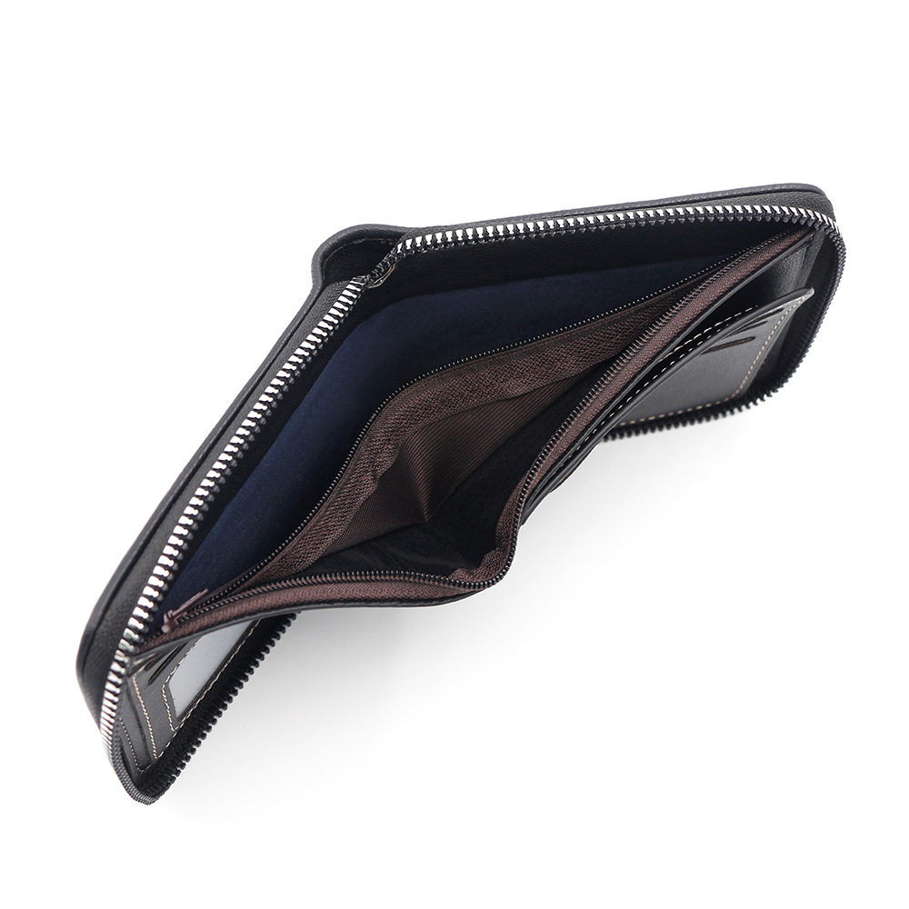 Cartera de hombre retro transfronteriza tres plegables estampado jugador de rugby multi-tarjeta billetera brazalete