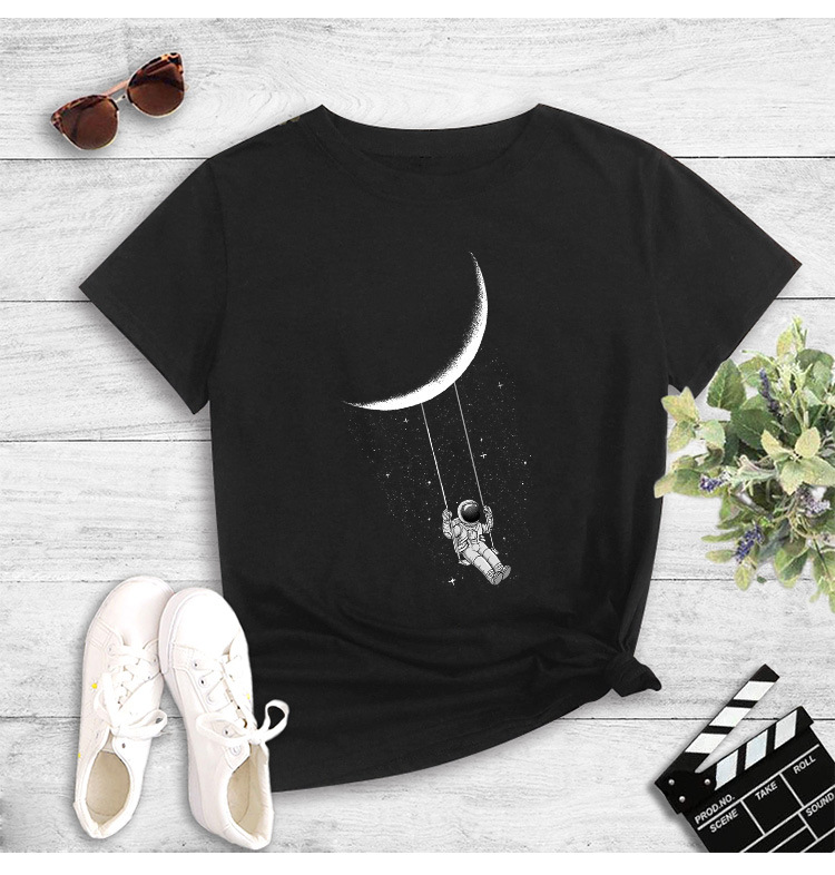 Swinging Astronaut print short-sleeved T-shirt NSYIC56490