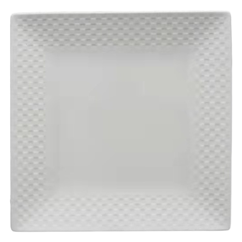 Placa de carne de cerámica vajilla occidental placa cuadrada placa superficial placa principal suministros de hotel vajilla de porcelana reforzada al por mayor