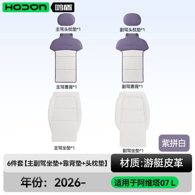 Suitable for Avita 07L, these all-season Modelə uyğun (Original) oturacaq örtükləri - purple-mixed-with-white-6-piece-set-driver-and-passenger-seat-cushions-backrest-cushion-headrest-cushion-avita-07l