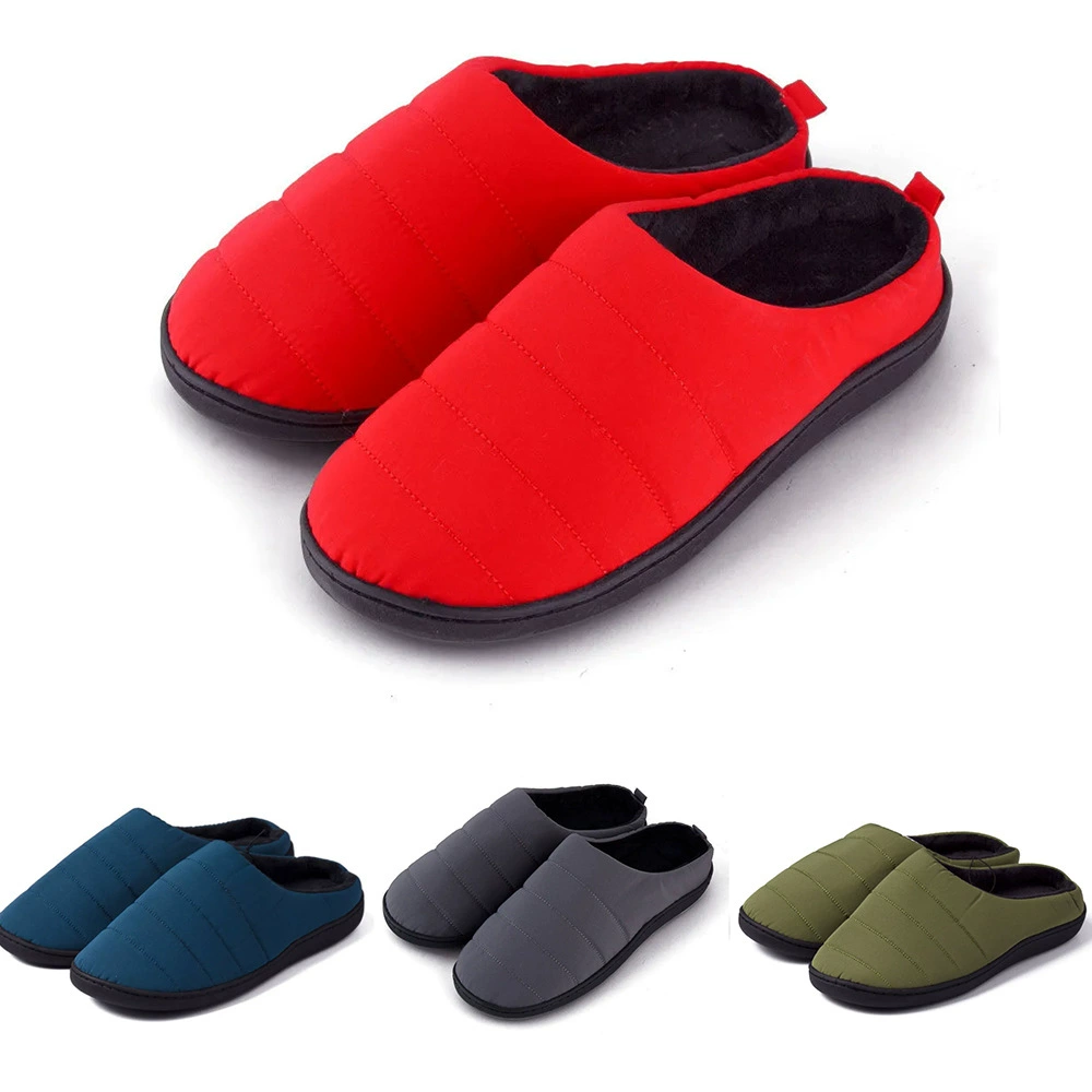 Хлопковые тапочки в наличии Зимняя сумка для пар Домашние домашние пуховые теплые хлопковые тапочки с толстой подошвой