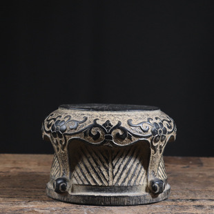Antique stone carving natural bluestone flower blooming rich stone pier Chinese classical retro nostalgic home club furnishings ornaments