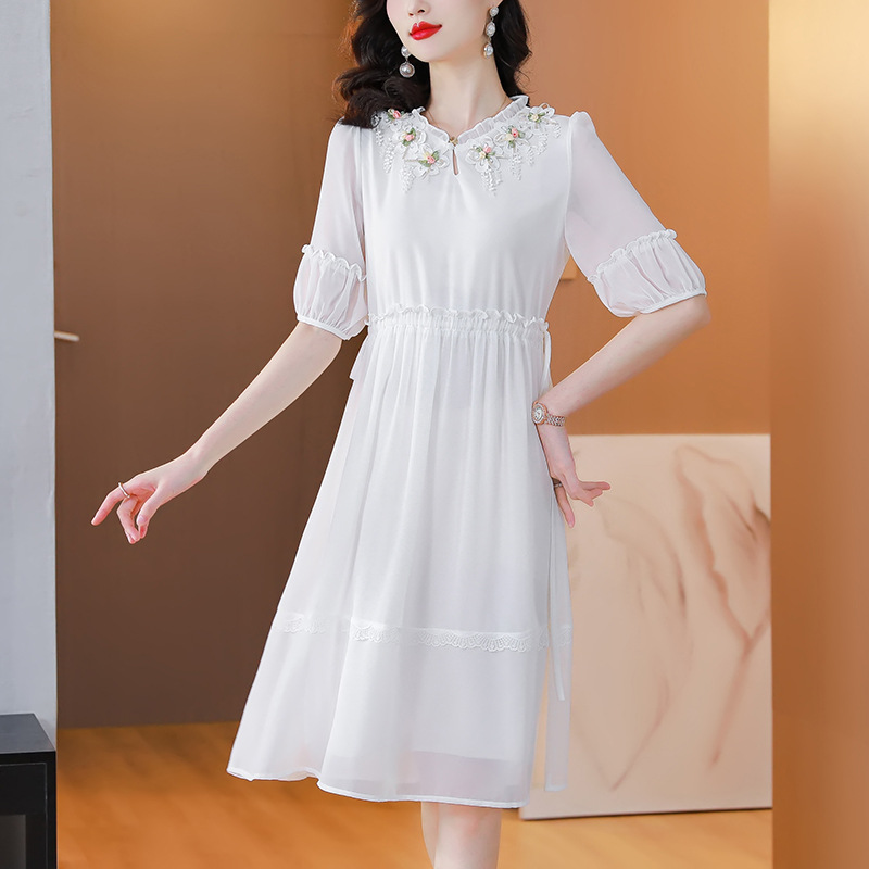 White shiffon summer dress