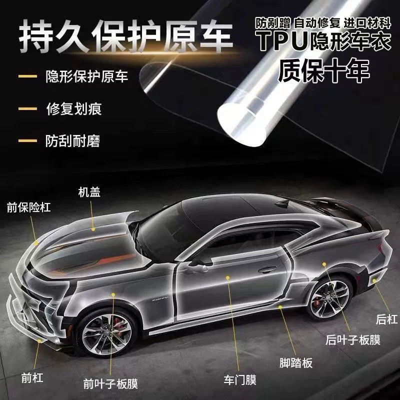 TPU невидимая пленка для автомобиля, защитная пленка для покраски автомобиля, прозрачная матовая пленка TPU, яркая черная пленка для обертывания автомобиля