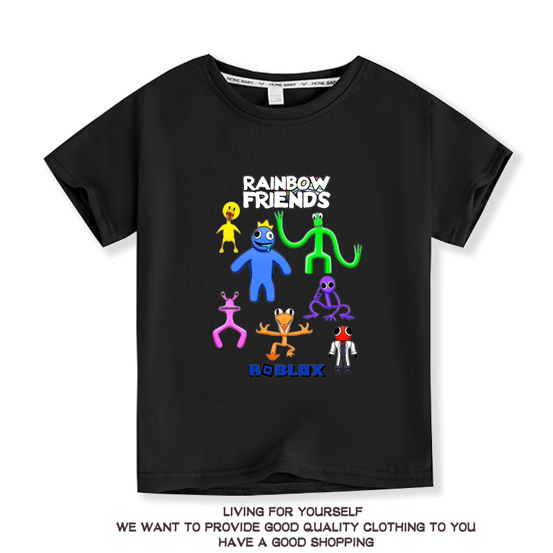 Roblox rainbow friends clothes short sleeve T-shirt children's cotton cartoon half sleeve clothing rainbow frienfs