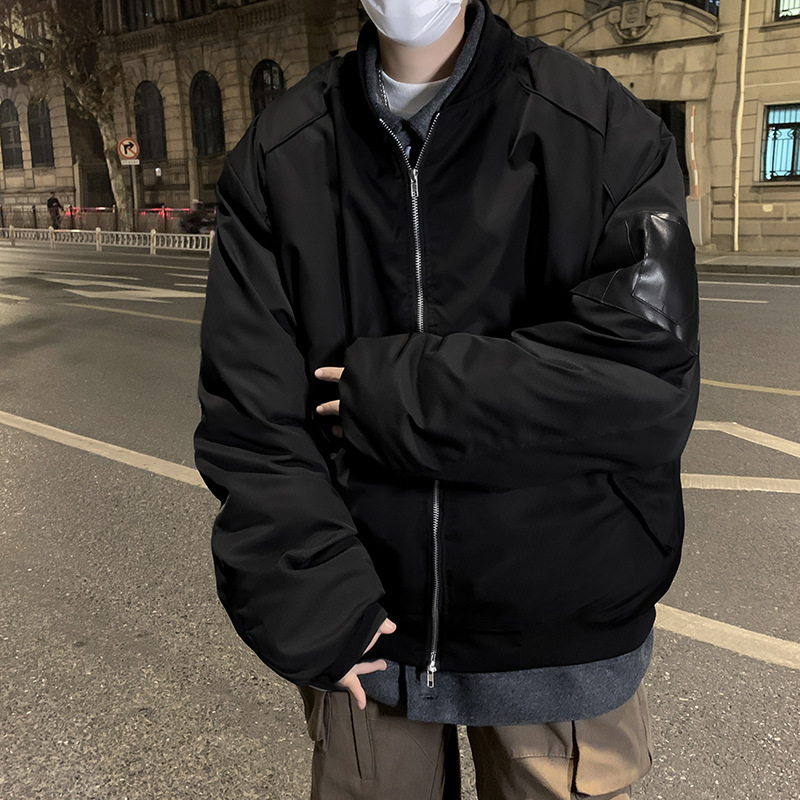 男装春秋季新款翻领夹克男士宽松飞行棒球服复合痞帅青年潮牌外套|undefined