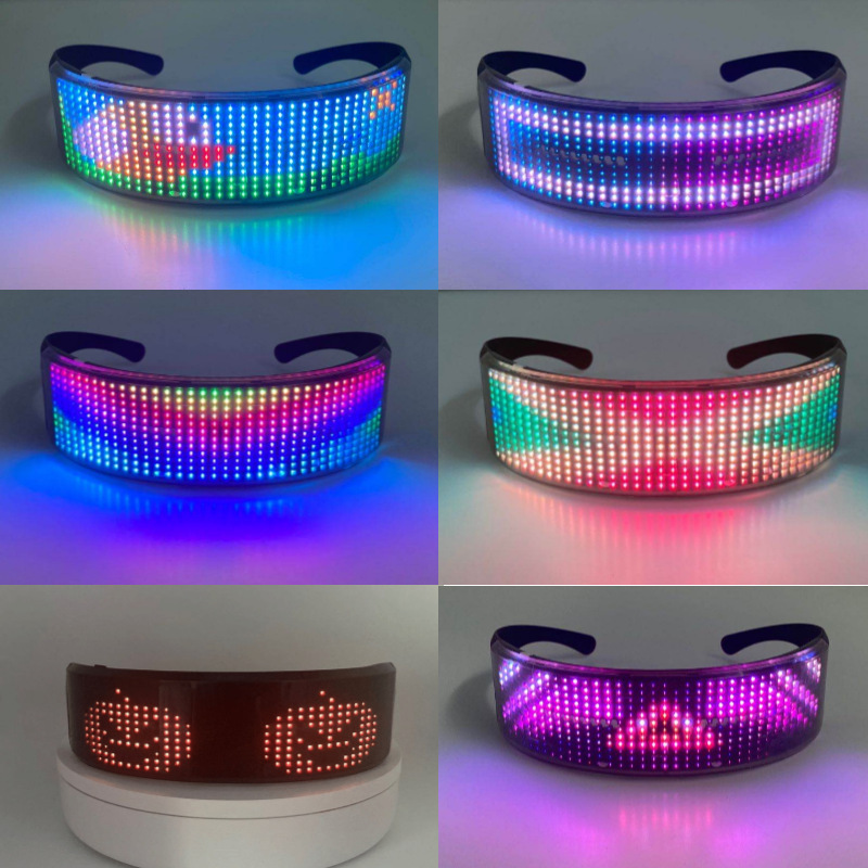 En stock suministro a todo color gafas luminosas colorido transformación App control DIY edición disco bar Night Club DJ atmósfera