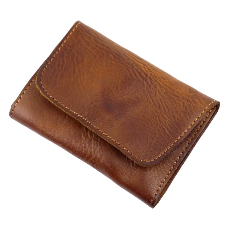 Foreign trade source first layer leather vegetable tanned leather hand painted color old card bag creative multi-functional coin purse driver's license cover