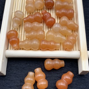Natural Gold Silk Jade Large Gourd a Goods Wholesale DIY Jade Jewelry Accessories Bracelet Necklace with Beads Jade Beads Wholesale