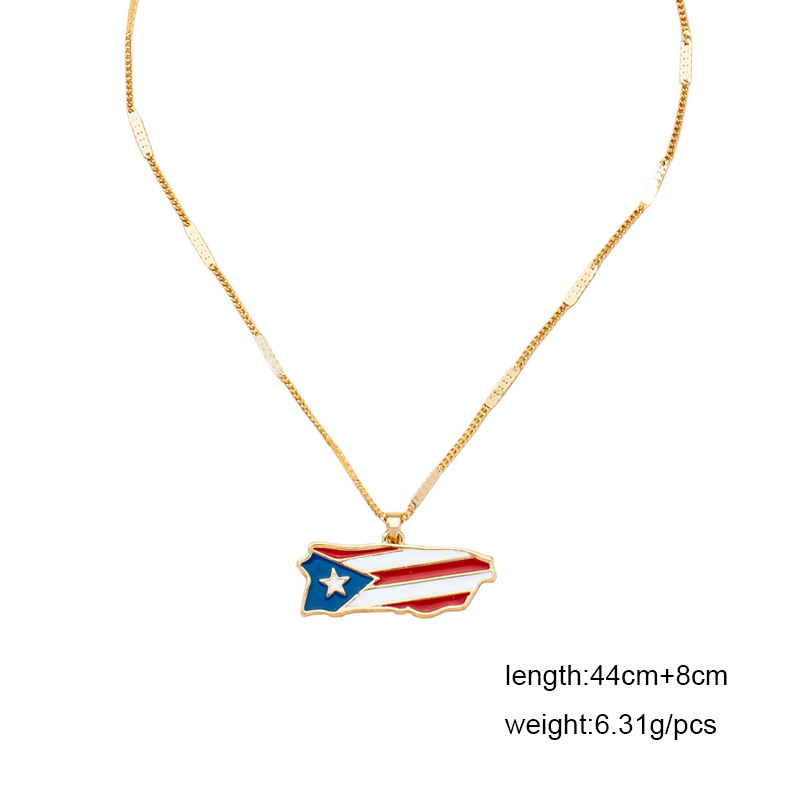 Korea retro fashion flag pendant necklace wholesale nihaojewelry