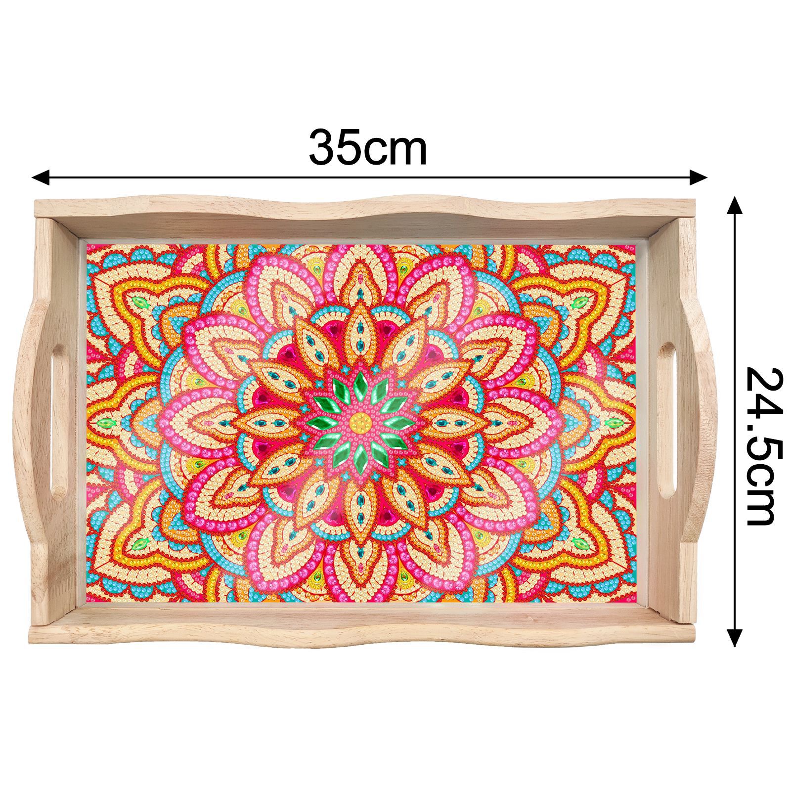 Transfronterizos dedicados a la pintura de diamantes DIY hecha a mano bandeja de madera cuadrada pegatinas de perforación de animales mandala personalizados