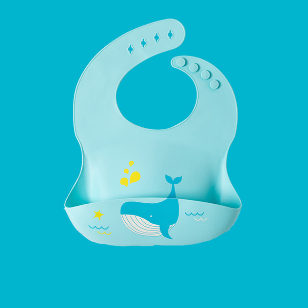 Children's silicone three dimensional waterproof eating bib for food