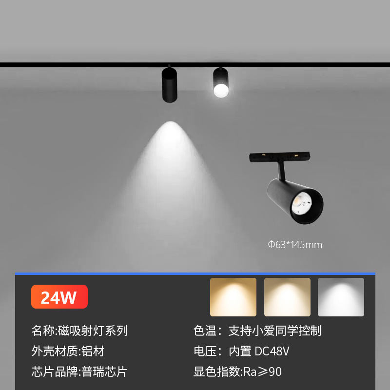 Luz de pista magnética sala de estar hogar Luz sin cabeza Luz de succión magnética inteligente foco incrustado oculto 20 pista magnética ancha