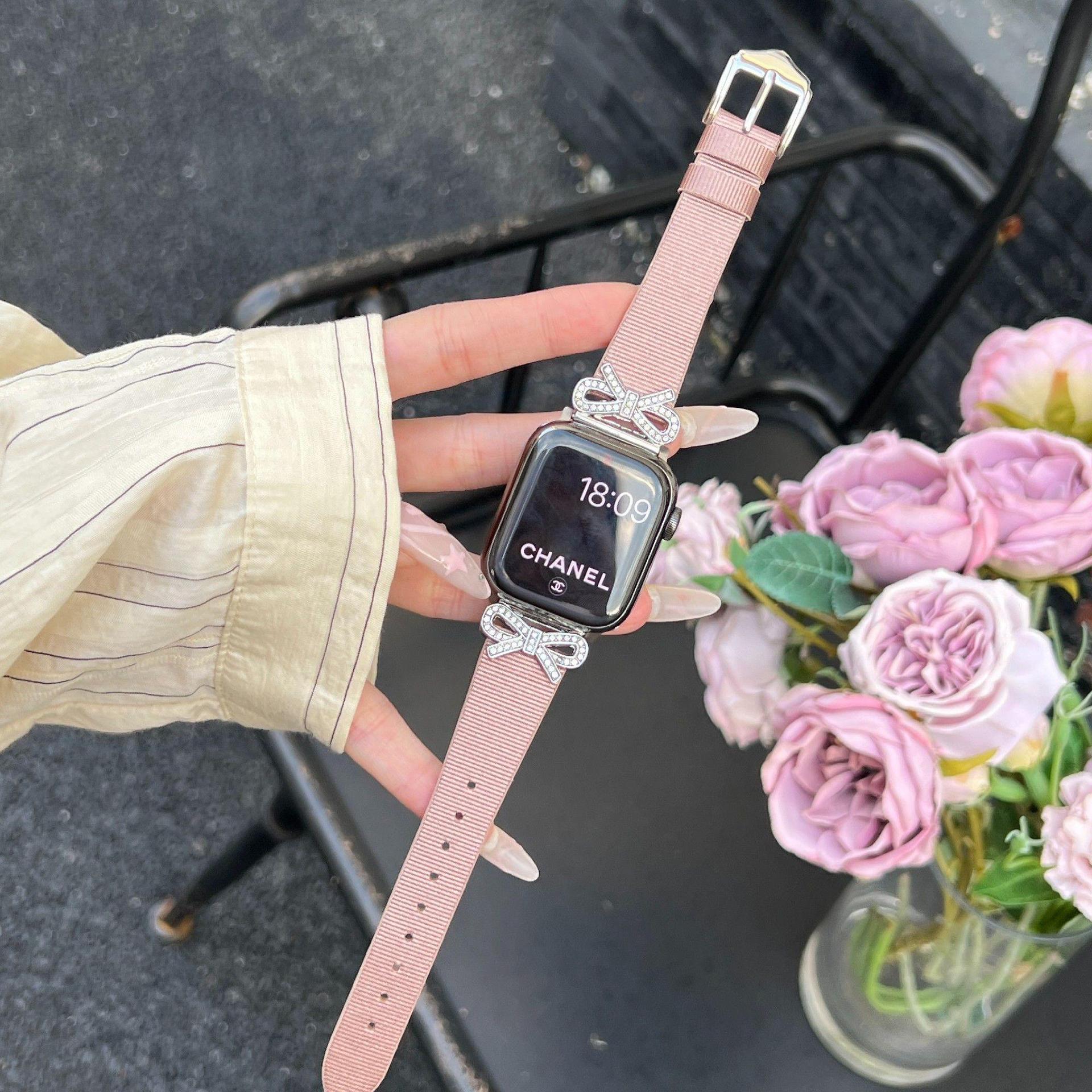 Adecuado para Apple Watch Correa applewatch678 de las mujeres se reloj Correa S8 nuevo avanzado metal cuero