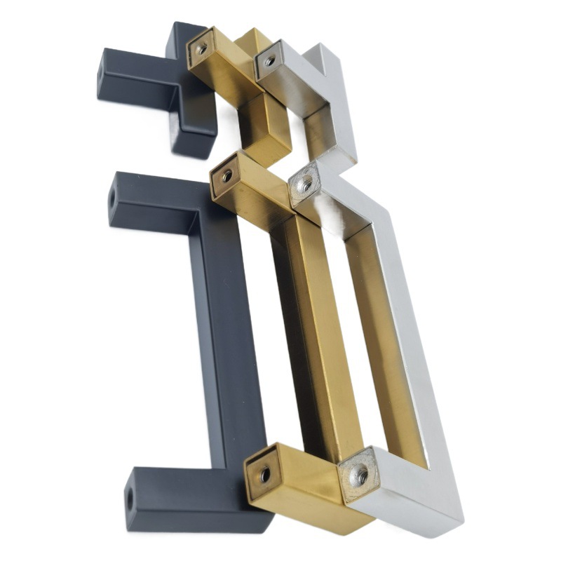 Tubo Cuadrado de acero inoxidable hueco gabinete del vino manija pequeña manija cuadrada de acero inoxidable manija de oro manija de la puerta del gabinete armario