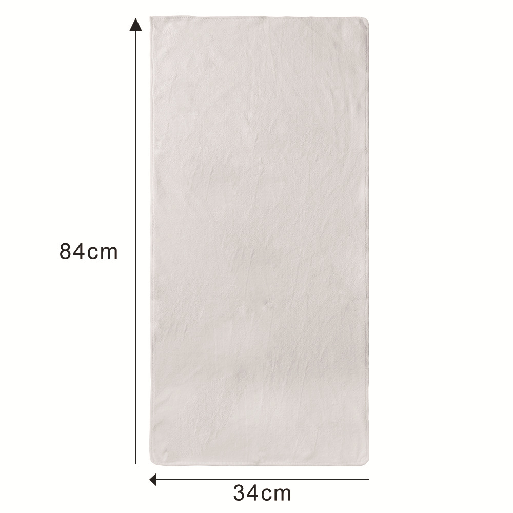 Toalla de baño blanca de microfibra Toalla de transferencia térmica 400g Toalla de poliéster de algodón Toalla de playa material en blanco al por mayor