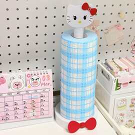 新款卡通可爱小猫纸巾架卷纸架保鲜膜架一次性抹布厨房用纸卷筒架