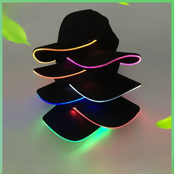 LED luminous hat luminous baseball cap men outdoor fluorescent sun hat sunscreen sun hat factory wholesale