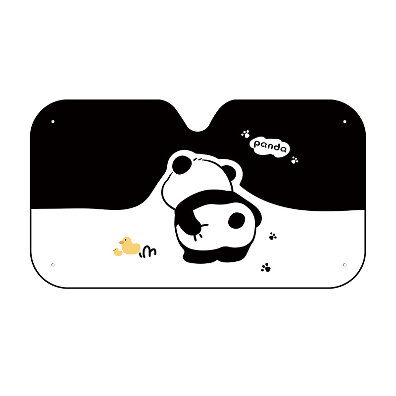 Original lindo panda coche sombrilla delantera protección solar de verano para automóviles de dibujos animados sombrilla solar montada en automóviles