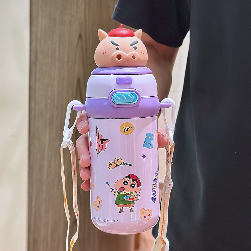 Caricatura Mickey taza de calor hermosa taza de bebidas para niños taza de agua de alto valor para estudiantes de escuela taza de paja portátil