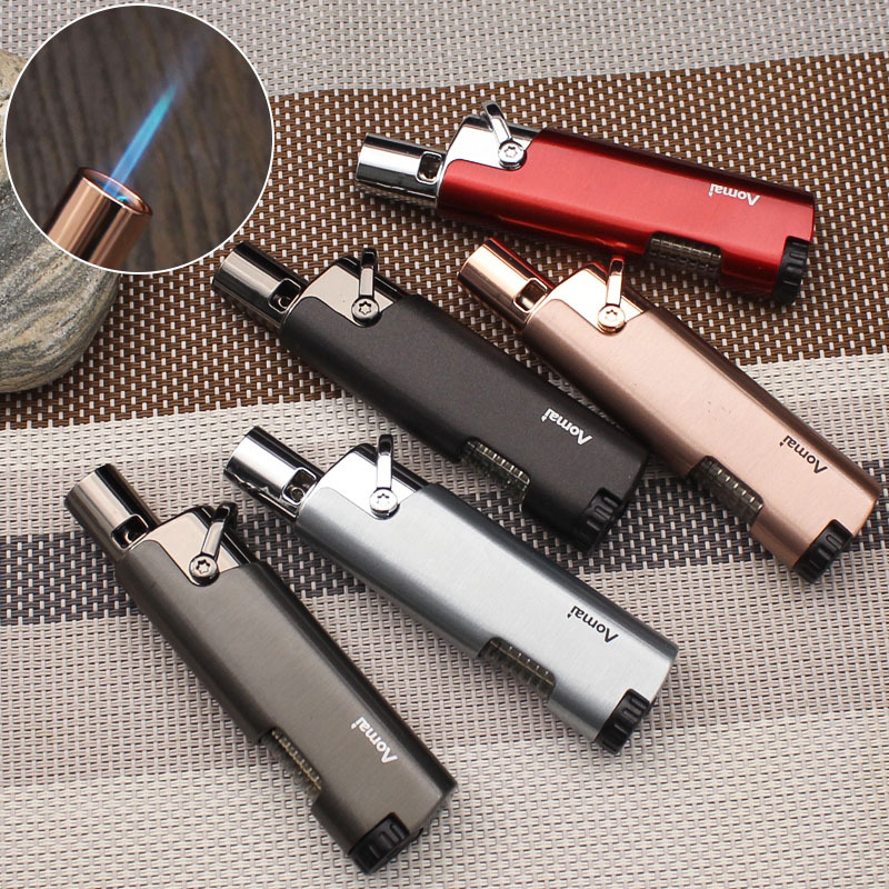 Aomai AM7215 New Inflatable Windproof Lighter, Metal Personalized Direct Flame Transparent Gas Chamber Igniter Wholesale_voghion.com