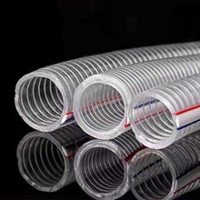 钢丝软管pvc水管透明螺旋增强加厚大口径一寸4分塑料管代发速卖通