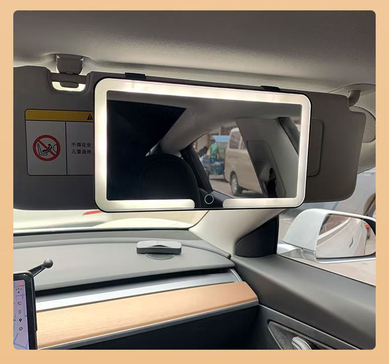 Car Smart Cosmetic Mirror Adjustable Brightness HD Mirror LED Portable Beauty Mirror Assistant Driving Sun Visor Mirror