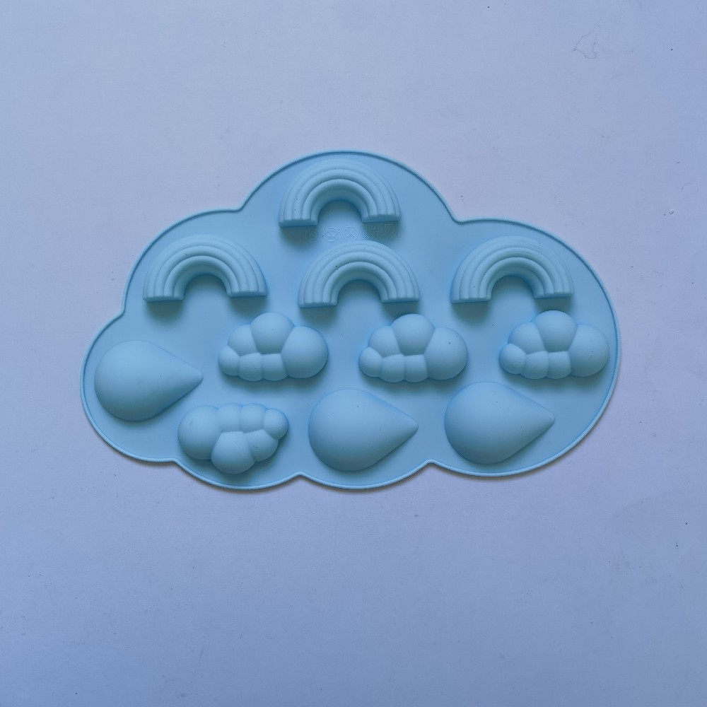 Nube arco iris 150 chocolate molde de silicona pastel helado pudín molde de postre jabón utensilios