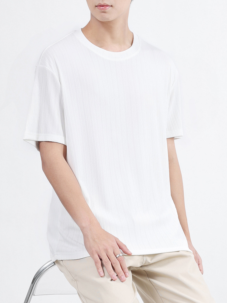 Camiseta de seda de hielo, camiseta de secado rápido de manga corta, camiseta de media manga, chaqueta de hombre, verano, secado rápido y transpirable.