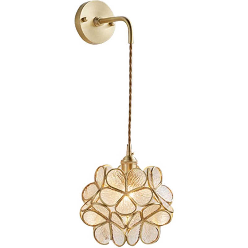 Lámpara de noche dormitorio nórdico lámpara de pared de cobre personalidad creativa LED simple hotel moderno pasillo escalera lámpara