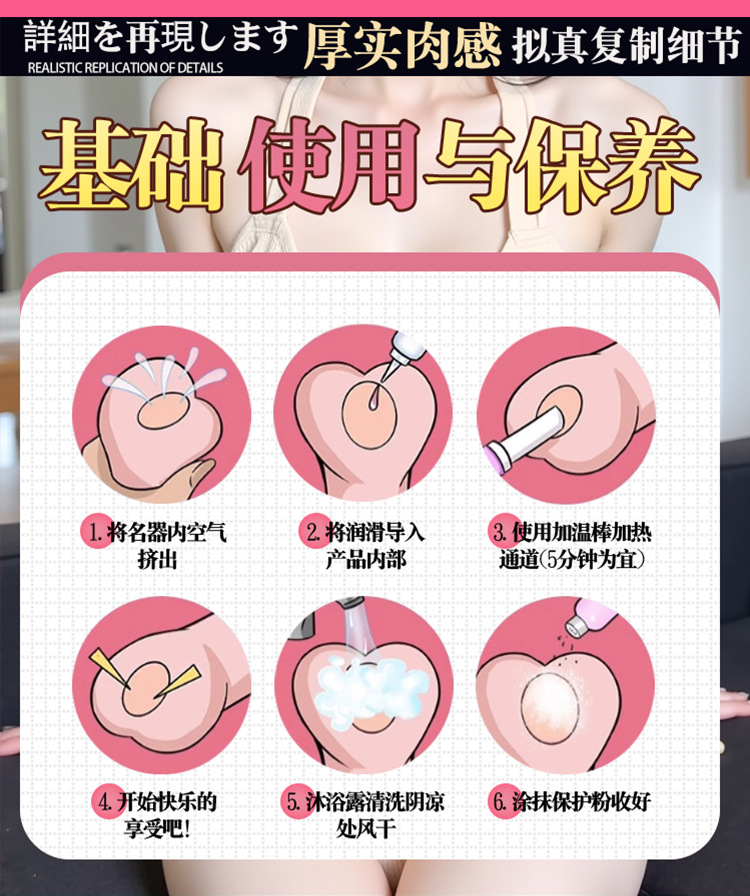 Jiuai Liquid Silicone Male Masturbator with Anal and Buttock Model Design — detail image 22