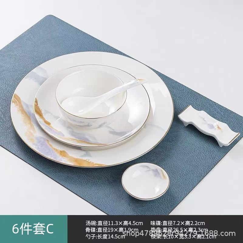 高級軽量高級ニューチャイナスタイル五つ星ホテルボーンチャイナテーブル装飾食器レストランクラブ業務用陶器|undefined