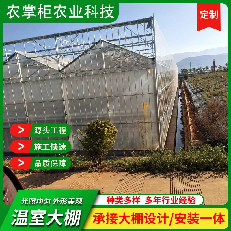 Локальное интеллектуальное строительство теплиц с солнечными панелями, многопролетные стеклянные теплицы, каркас из оцинкованной стали, устойчивый к коррозии.