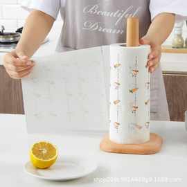 厨房纸巾架榉木立式木质卷纸架子收纳架保鲜膜懒人抹布置物架