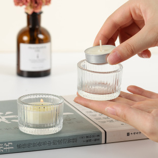 Travel High-End Glass Butter Lamp Holder Temple Lamp Offering Buddhist Hall Ornaments Thickeneded Anti-Scalding Simple Home Zen Gift Box