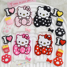 彩色蝴蝶结KT凯蒂猫PVC软胶配件diy手机壳拖鞋ipad壳水杯装饰贴片