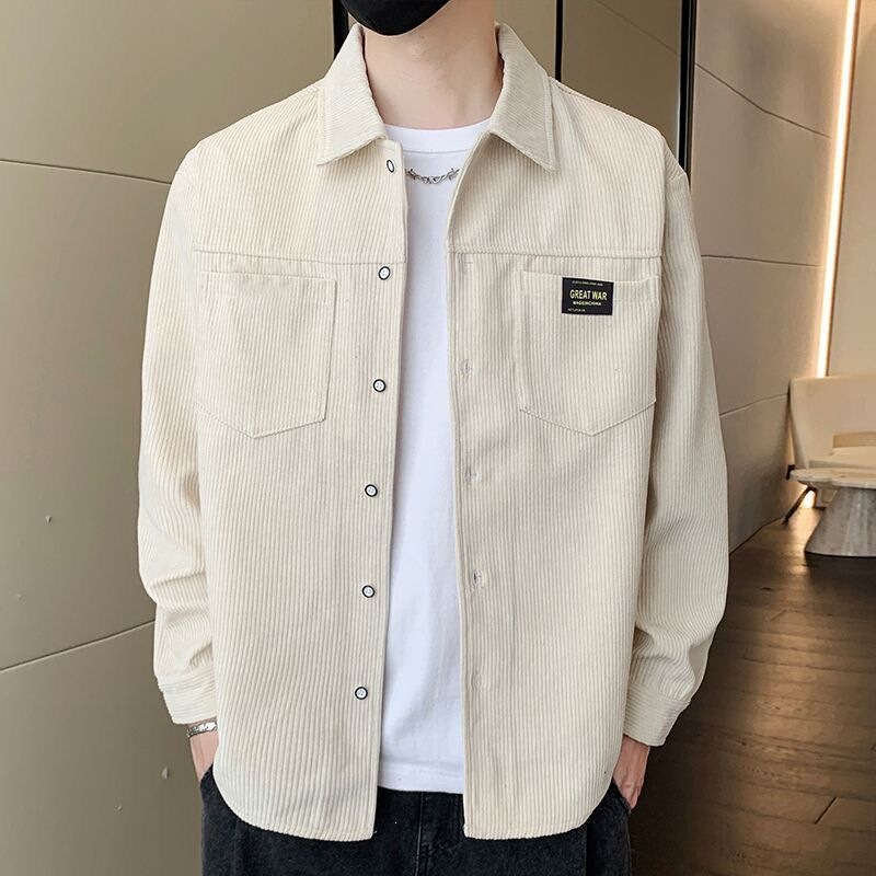Warm Maple Corduroy Jacket Shirt for Men, New Spring and Autumn Trendy Brand Casual Workwear Loose Fit Top Warm Maple Corduroy Jacket Shirt for Men, New Spring and Autumn Trendy Brand Casual Workwear Loose Fit Top