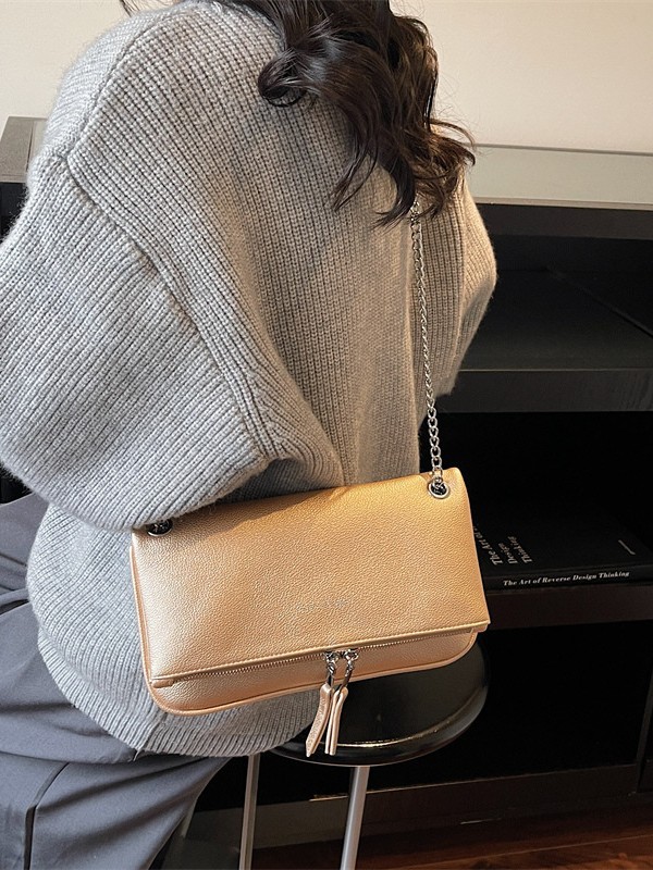Bolso de tendencia transfronteriza de litchi para mujeres 2026 nuevo bolso retrógrado de nicho pequeño bolso de textura de cadena de hombro image 4