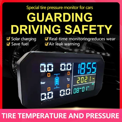 Car Solar Wireless Tire Pressure Monitor Tpms System External Car Perpetual Calendar Tire Pressure Detection (Tire pressure monitoring system)
