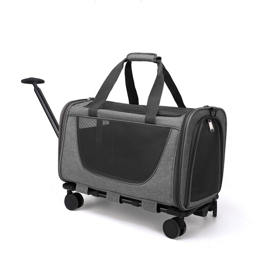 Multifunctional pet airline luggage drop shipping, portable trolley case for cute dogs when going out, multi-purpose portable airline case and cat bag