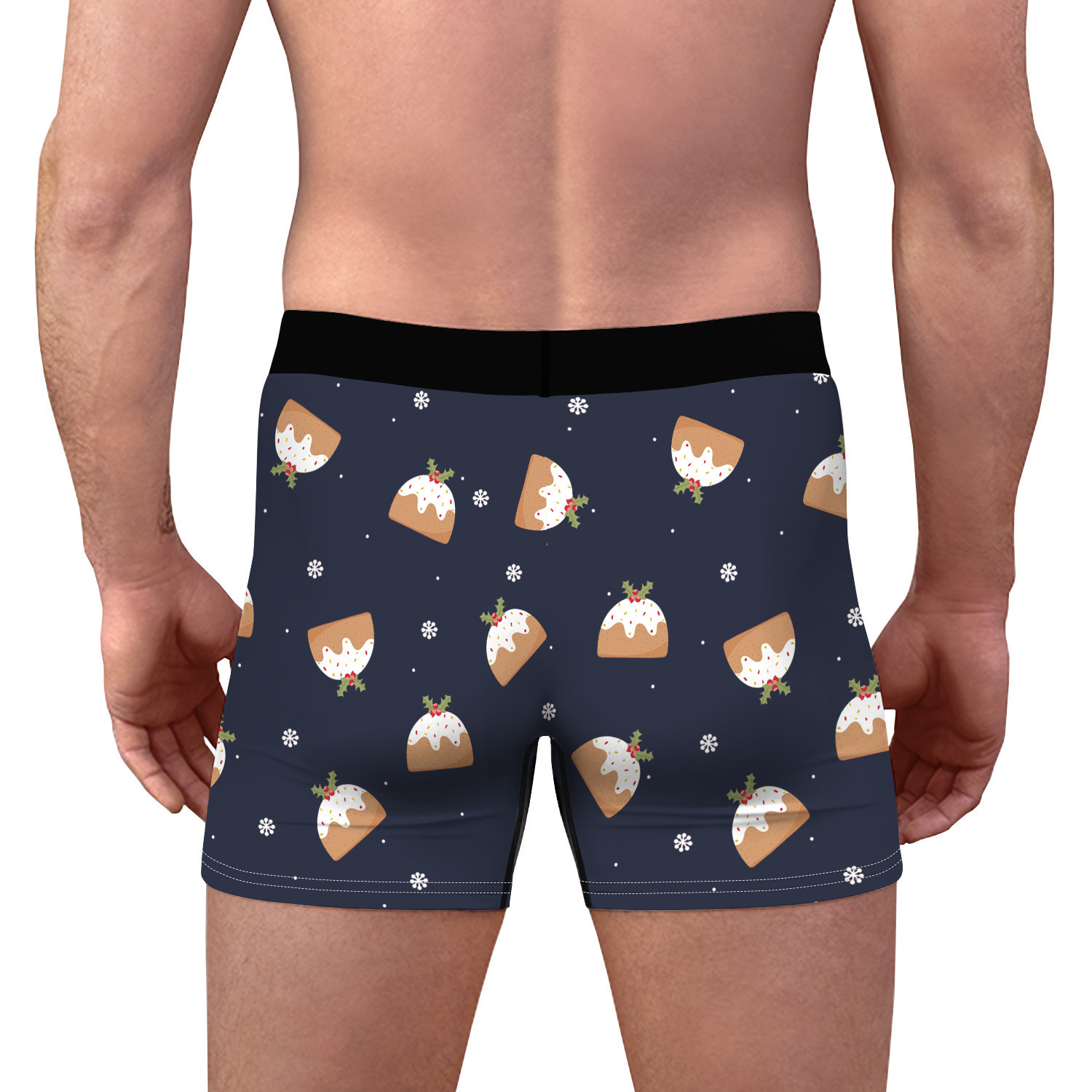 2024 Pantaloni ad angolo piatto traspiranti e comodi da uomo con stampa digitale per cani di Natale nuovi con biancheria intima aderente sul fondo_voghion.com