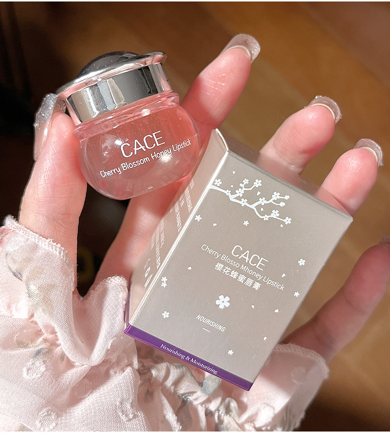 CACE Cherry Blossom Honey Lipstick locks in moisture, moisturizes, repairs cracks, and makes lips tender and plump. Customized logo wholesale undefined
