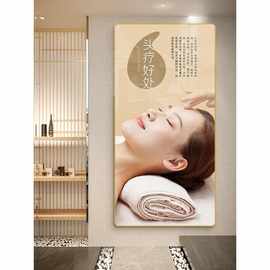 中医养生馆装饰画艾灸头疗图片宣传画美容院挂画采耳店背景墙壁画