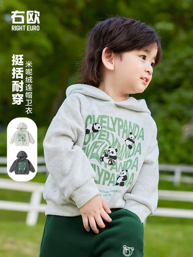 RightOu boys' hooded sweatshirt for spring and autumn—kids' clothing, toddler & baby boy's top for the fall season