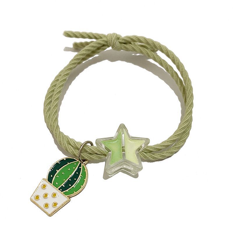 Deseando estrella pulsera banda para el cabello de doble uso pequeña banda de goma Internet celebridad ins banda de goma banda para el cabello Sweet Girl estilo coreano accesorios para el cabello