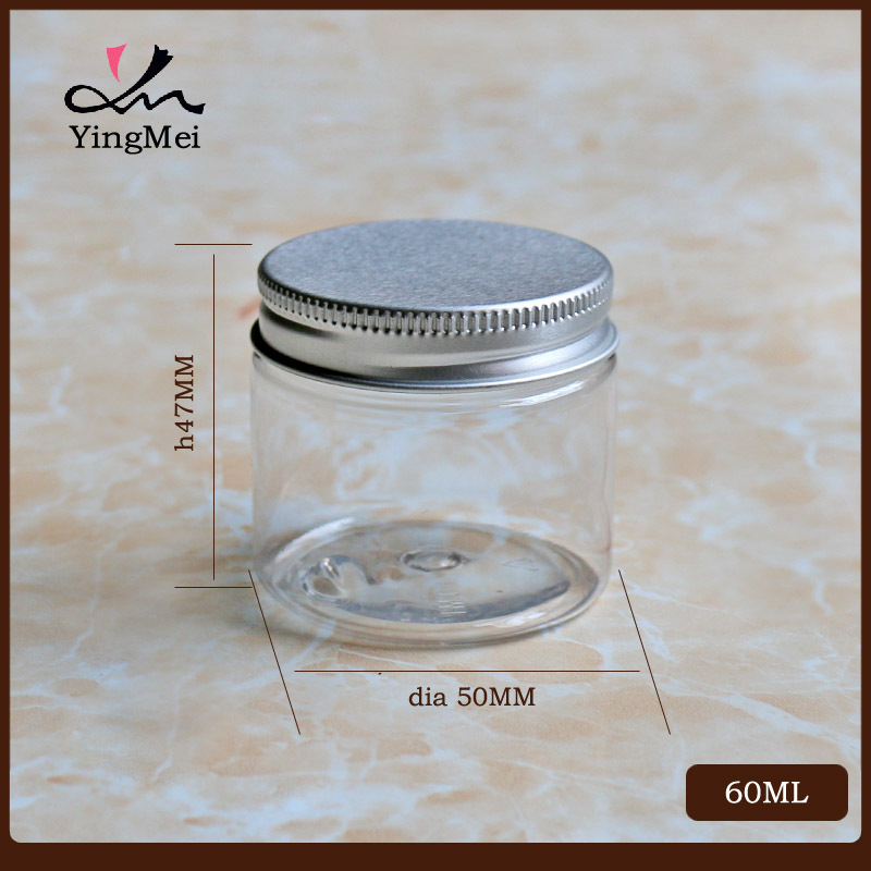 47牙60g螺纹铝盖蜂蜜通用包装奶茶果酱颜料罐pet食品级广口塑料瓶