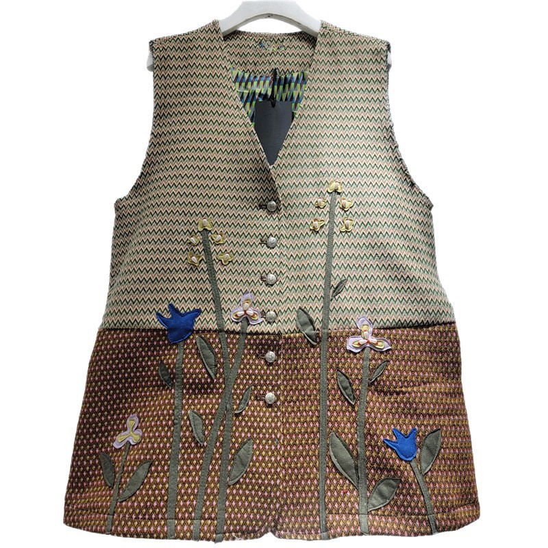 2026 primavera nuevo color marrón contrastante mosaico hecho a mano flor clavos de cuentas chaleco chaqueta chaqueta mujer